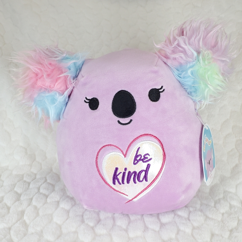 Renate Squishmallow 8 Inch BNWT Purple Koala Inspirational Message Collectible